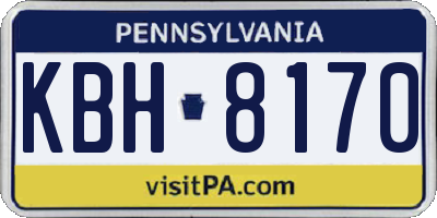 PA license plate KBH8170