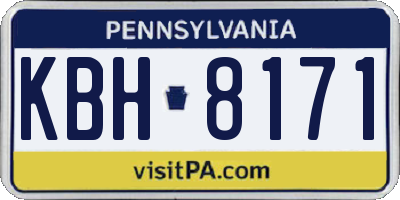 PA license plate KBH8171