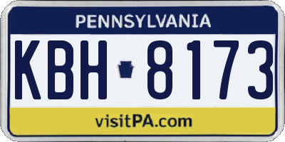 PA license plate KBH8173