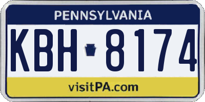 PA license plate KBH8174