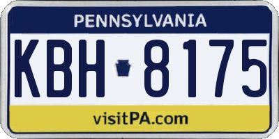 PA license plate KBH8175