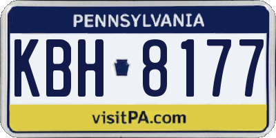 PA license plate KBH8177