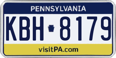 PA license plate KBH8179