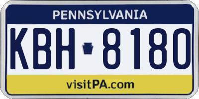 PA license plate KBH8180