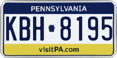 PA license plate KBH8195