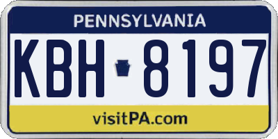 PA license plate KBH8197