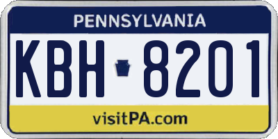 PA license plate KBH8201