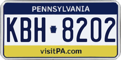 PA license plate KBH8202