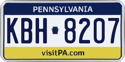 PA license plate KBH8207