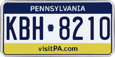 PA license plate KBH8210