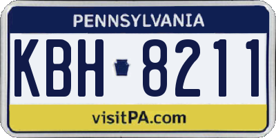 PA license plate KBH8211