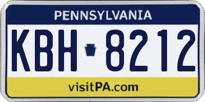 PA license plate KBH8212