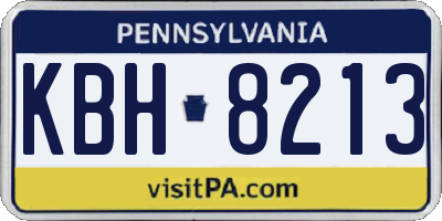 PA license plate KBH8213