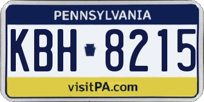 PA license plate KBH8215