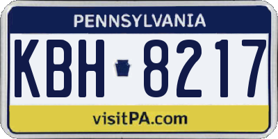 PA license plate KBH8217