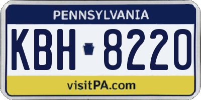 PA license plate KBH8220