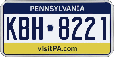 PA license plate KBH8221