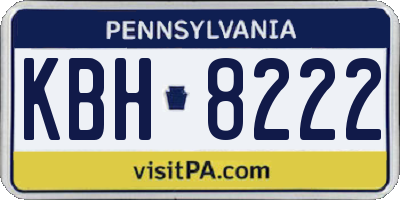 PA license plate KBH8222