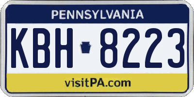 PA license plate KBH8223