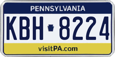 PA license plate KBH8224