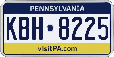 PA license plate KBH8225