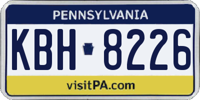 PA license plate KBH8226