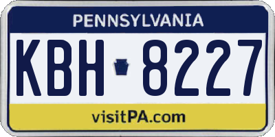 PA license plate KBH8227