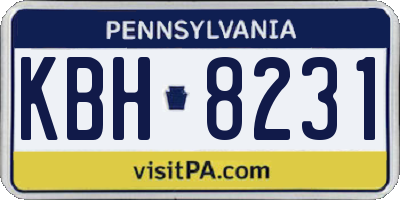 PA license plate KBH8231