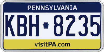 PA license plate KBH8235