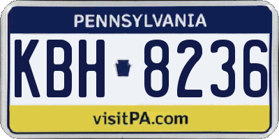 PA license plate KBH8236