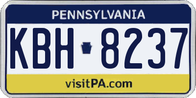 PA license plate KBH8237