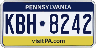 PA license plate KBH8242