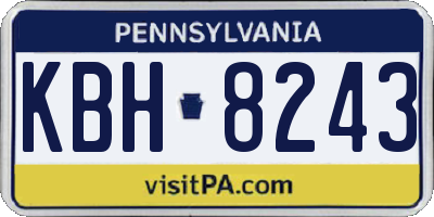 PA license plate KBH8243