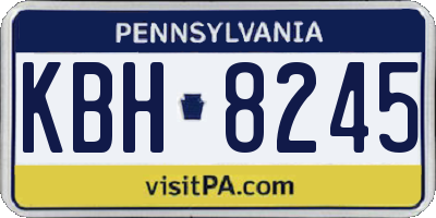 PA license plate KBH8245