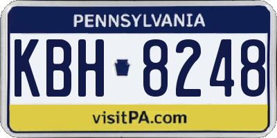 PA license plate KBH8248