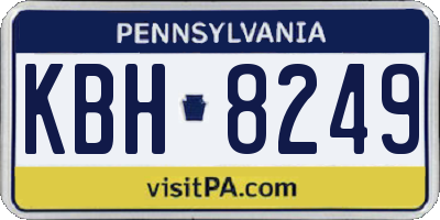 PA license plate KBH8249