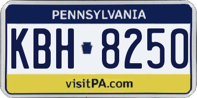 PA license plate KBH8250