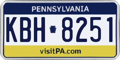 PA license plate KBH8251