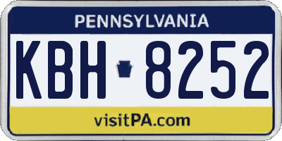 PA license plate KBH8252