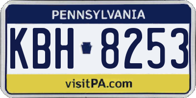 PA license plate KBH8253