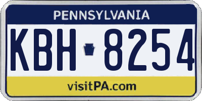 PA license plate KBH8254