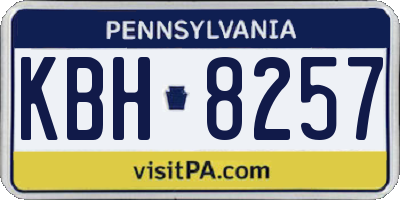 PA license plate KBH8257