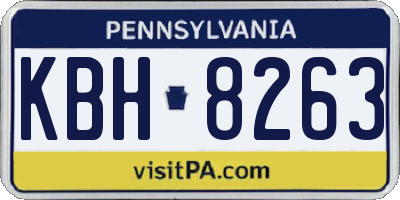 PA license plate KBH8263