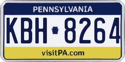 PA license plate KBH8264