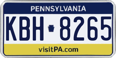PA license plate KBH8265
