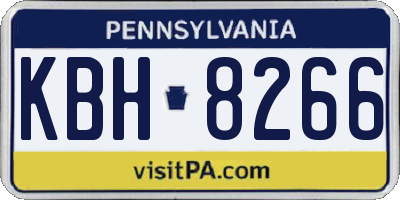 PA license plate KBH8266
