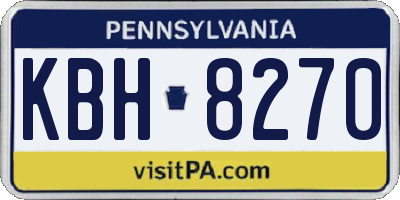 PA license plate KBH8270
