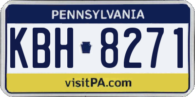 PA license plate KBH8271