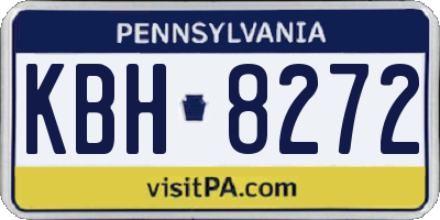 PA license plate KBH8272