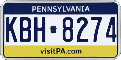 PA license plate KBH8274
